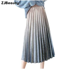 Модные женские элегантные длинные юбки из бархата градиентных цветов, весенние Повседневные Вечерние плиссированные юбки с высокой талией sukienki# g3