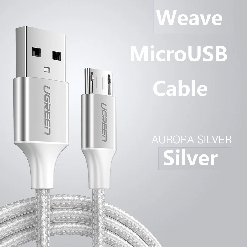 Кабель USB Ugreen для передачи данных на Android быстрая зарядка с MicroUSB Samsung Xiaomi HTC
