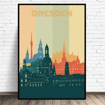 

Dresden City Retro Cityscape Art Canvas Poster Prints Home Wall Decor Painting