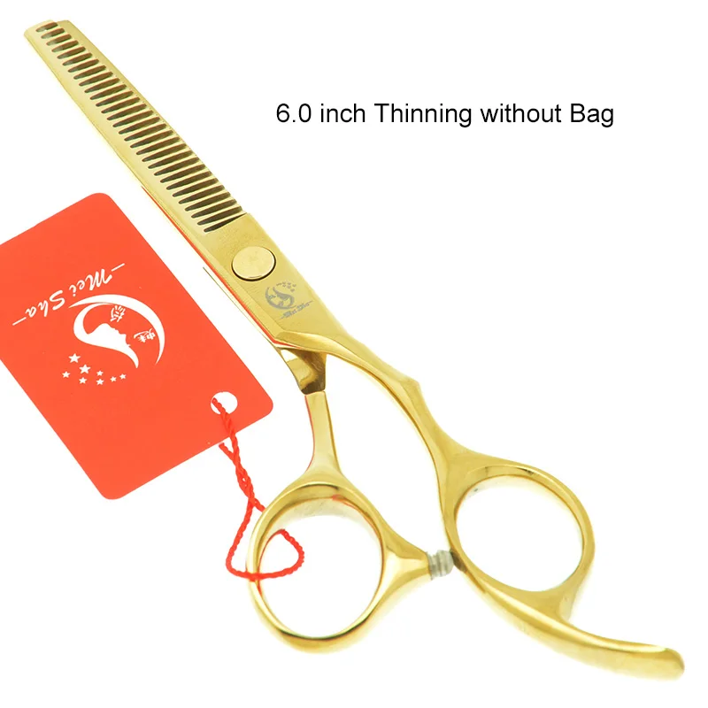 HA0090 no Bag 60 Набор золотых парикмахерских ножниц Meisha 5,5/6 дюймов, филировочные ножницы для парикмахерской, профессиональный инструмент для укладки волос HA0088 - Цвет: HA0090 no Bag 60
