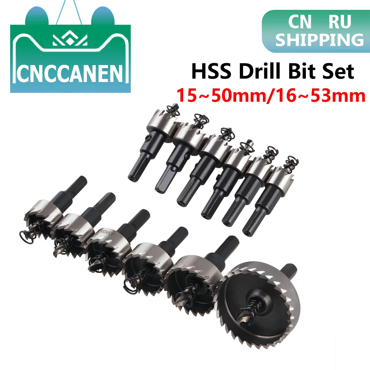 15~50mm 16~53mm HSS Drill Bit Set Holesaw Hole Saw Cutter Drilling Kit Hand Tool for Wood Stainless Steel Metal Alloy Cutting