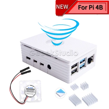 

ABS Black / White Flip Clamshell Case Enclosure Shell Cover for Raspberry Pi 4 with Cooling Fan Heat sinks for Raspberry Pi 4B