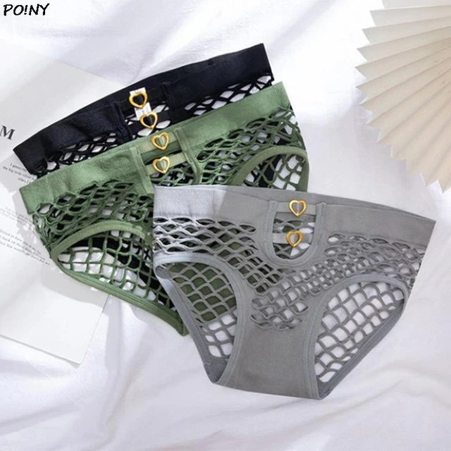 Women's See Through Panties High Elastic Mesh Underwear Fishnet