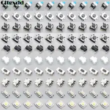 Cltgxdd Micro Interruttore 100 Pz/lotto 10 Tipi Assortiti Interruttori a Pulsante Tact Reset Mini Foglia Interruttore SMD DIP Kit Fai Da Te