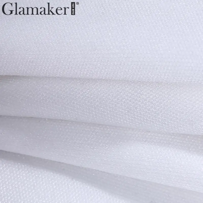 Glamaker, белый, сетчатый, прозрачный, сексуальный женский бикини, купальный костюм, бандо, топ, купальник для женщин, без бретелек, купальник для женщин, 2020new