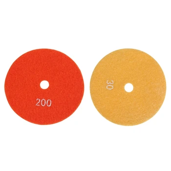 

2 Pcs 5 Inch/125Mm Wet Diamond Polishing Pads Marble Granite, Grits 30 & Grits 200