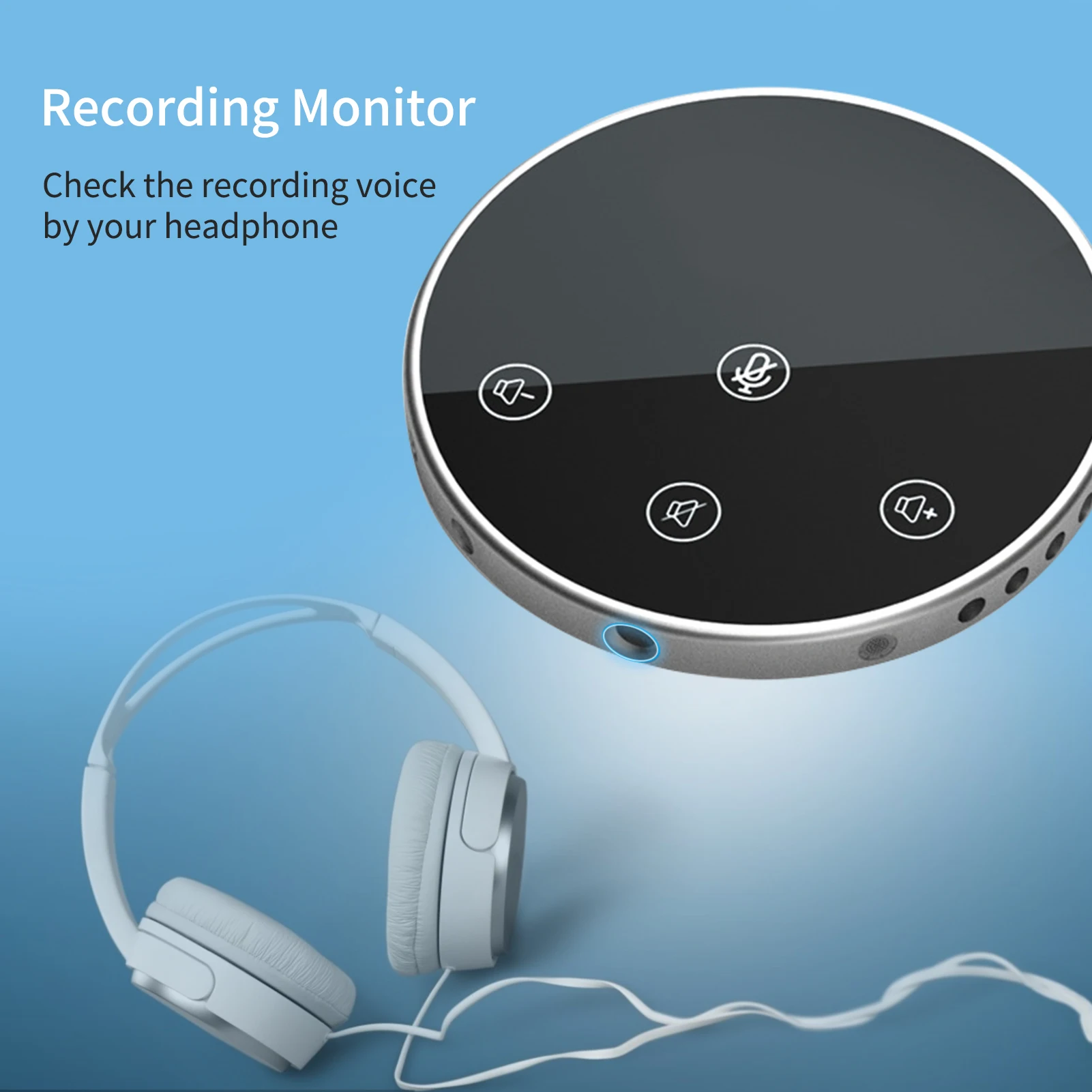 Desktop USB Conference Speakerphone Microphone Built-in Speaker 360° Omnidirectional PC Computer Condenser Mic for PC Laptop