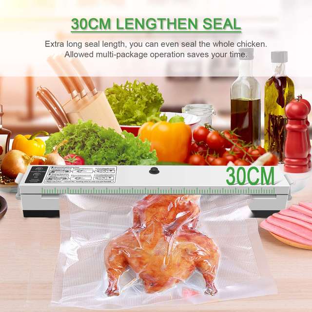 Kitchen Electric Vacuum Sealer Machine Includes 10 Pcs Food Saving Bags Vacuum Sealed 110V / 220V