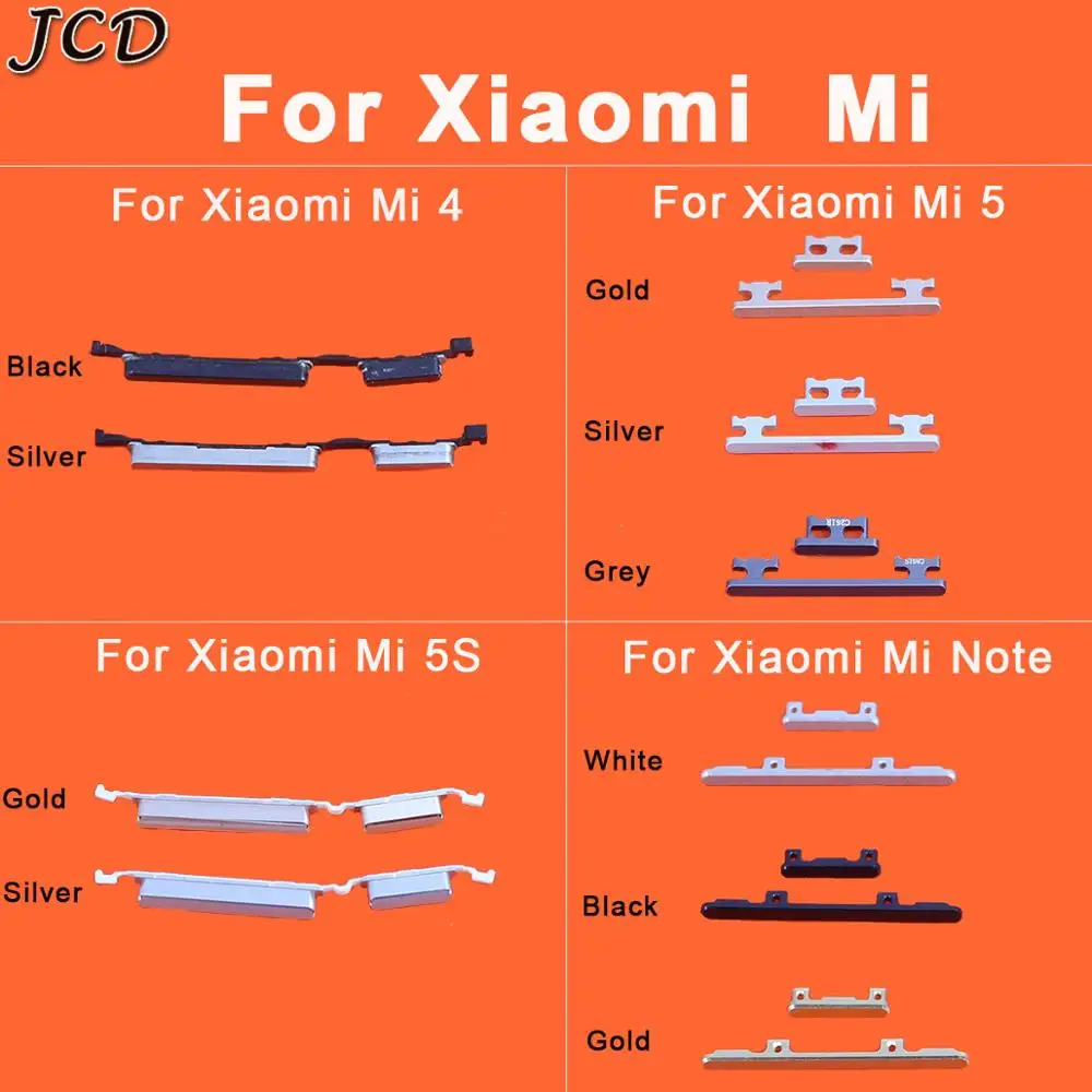 JCD 1 шт. Боковая кнопка включения громкости запасные части для Xiaomi Mi 4 5 5S Note Max M4 M5 M5S
