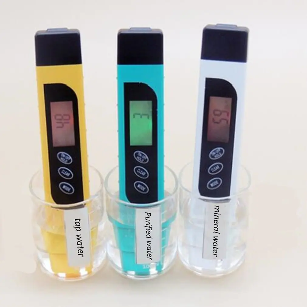 

High-Precision Tds Water Quality Test Pen Ec White With Green Backlight Water Measuring Instrument Conductivity Tester