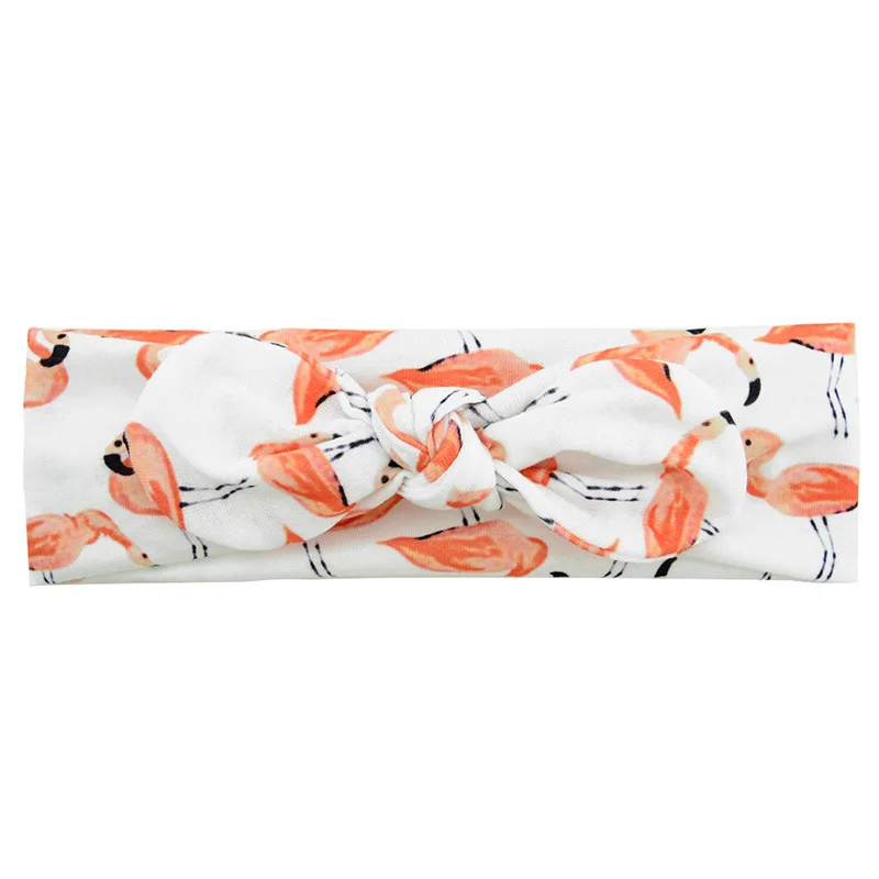 Fashion Baby Print Flamingo Comfortable Elastic Hair Band Cute Unicorn Child Hair Accessories Mermaid Bow Baby Headdress