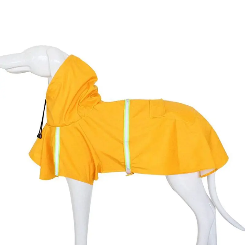 

New-Dog Raincoat,Waterproof Lightweight Dog Rain Jacket Dog Rain Poncho with Strip Reflective for Small Medium Large Dogs(Yellow