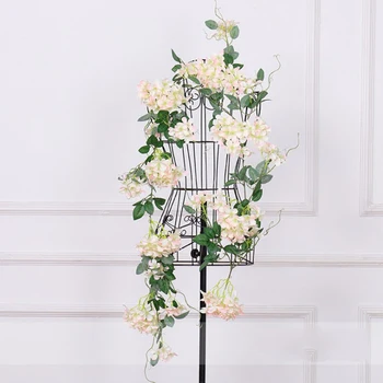 

1.75m Artificial flowers apple Blossoms Flower Vines party supplies hanging Garland Silk Fake Cherry Rattan Wedding home Decor 5