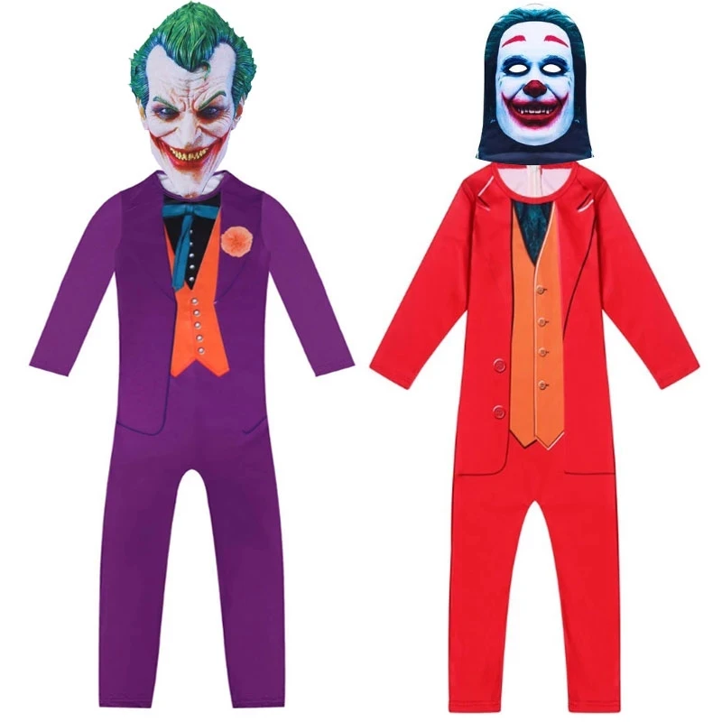 Kids Heath Ledger Cosplay Suit Halloween Costume Movie The Dark Knight Joker  Costume Jumpsuit Mask Sets Carnival Clown Clothes - Cosplay Costumes -  AliExpress