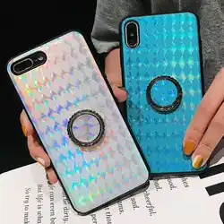 KISSCASE чехол со стразами и блестками для iPhone 6 6s 7 8 Plus X XR XS Max Мягкий ТПУ чехол для телефона для iPhone 6 Plus чехол с кольцом держатель