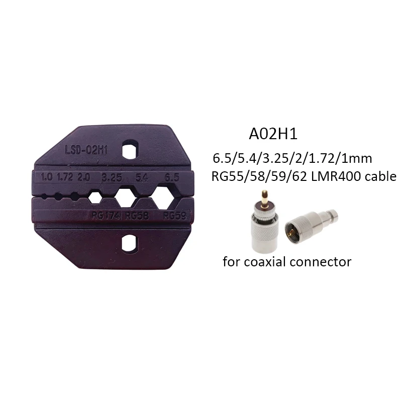 Pinces à sertir pour connecteurs coaxiaux (RG58, RG59, RG62, RG213, RG174)