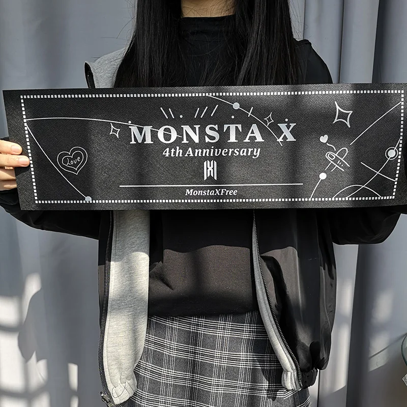 Kpop Monsta X нетканый материал 4-й юбилей альбом Следуйте найти вас HYUNGWON I.M JOOHEON MINHYUK ручной баннер FH105