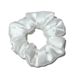 Luxurious 100% Pure Mulberry Silk Large Hair Scrunchies (3.5cm White)