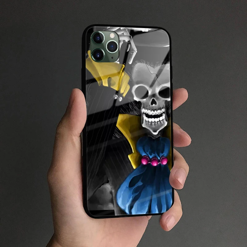 Soul King Brook one piece Аниме мягкий силиконовый стеклянный чехол для телефона, чехол для iPhone 6 6s 7 8 Plus X XR XS 11 Pro max - Цвет: OPBROOK 1