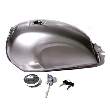 

Universal Motorcycle 9L Gas Fuel FF Tank Oil Box Raw Bare Metal Cafe Racer Scrambler with Fuel Stop Petrol Cap High Quality