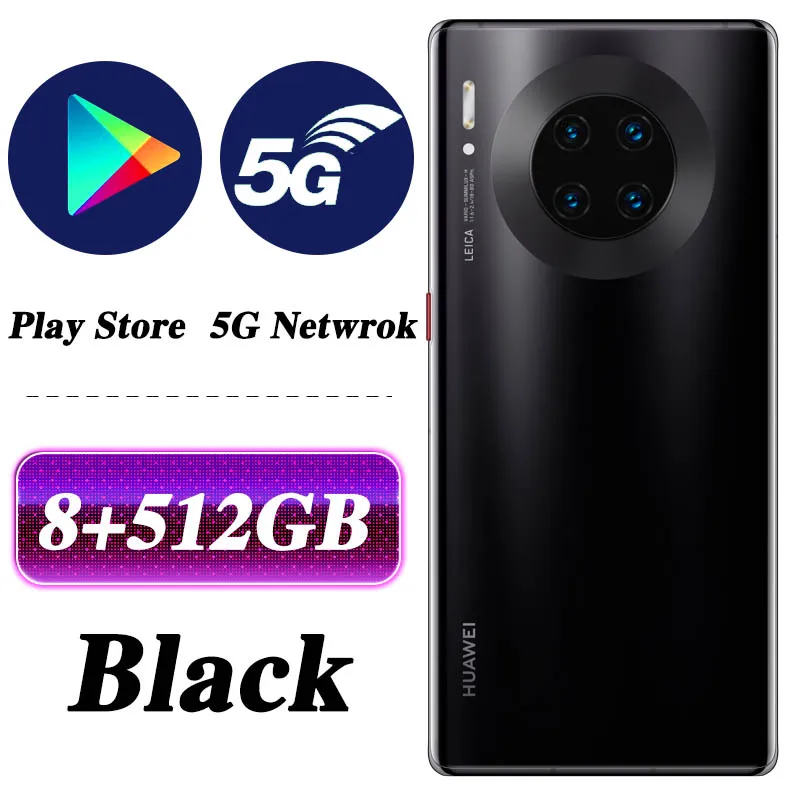 8G 512G Black HUAWEI mate 30 Pro 5G мобильный телефон 6,53 дюймов Kirin 990 5G Android 10 Встроенный датчик жестов Google play 5G версия - Цвет: 8G 512G Black