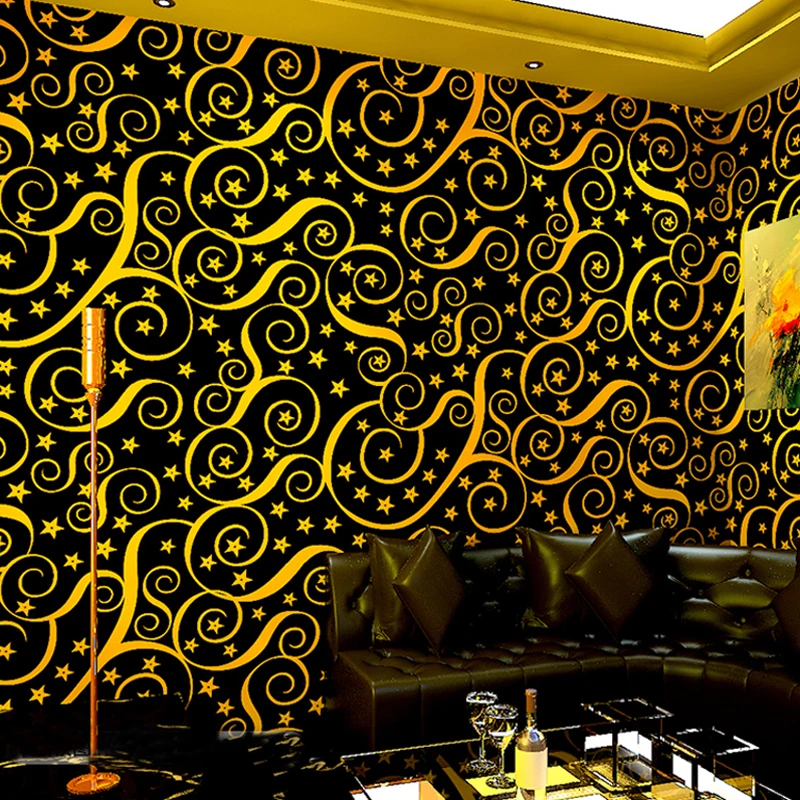 

Fashion ktv Wallpaper 3d Stars Yellow Red Blue Curved Line Bar Wallpapers Roll Cafe Shop Wall Decals Project Wall Paper J135