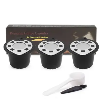 

3PCS Reusable Coffee Capsule Pod Filter Dripper Tamper Stainless steel Compatible with Nespresso U Coffee Machine