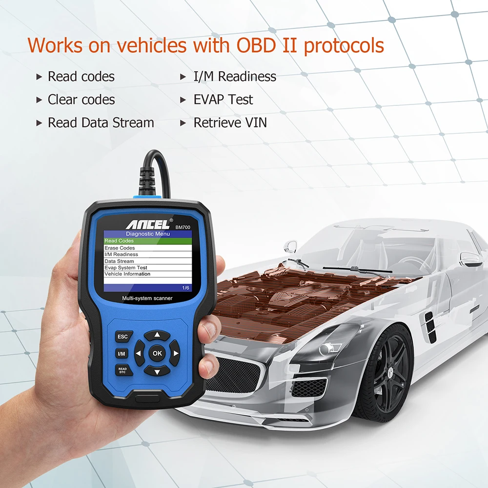 ANCEL BM700 Full System Diagnostic Tool OBD2 Scanner Injector Coding EPB SAS Airbag ABS Oil Reset Automotive Code Reader For BMW buy car inspection equipment