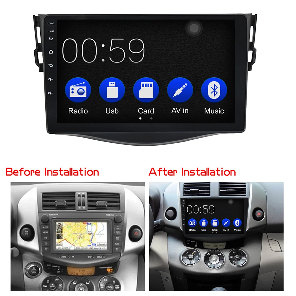 9 дюймов Автомобильная Мультимедийная система с carplay android автопроигрыватель для Toyota RAV4 2007-2010 RDS 1080P gps навигация головное устройство радио