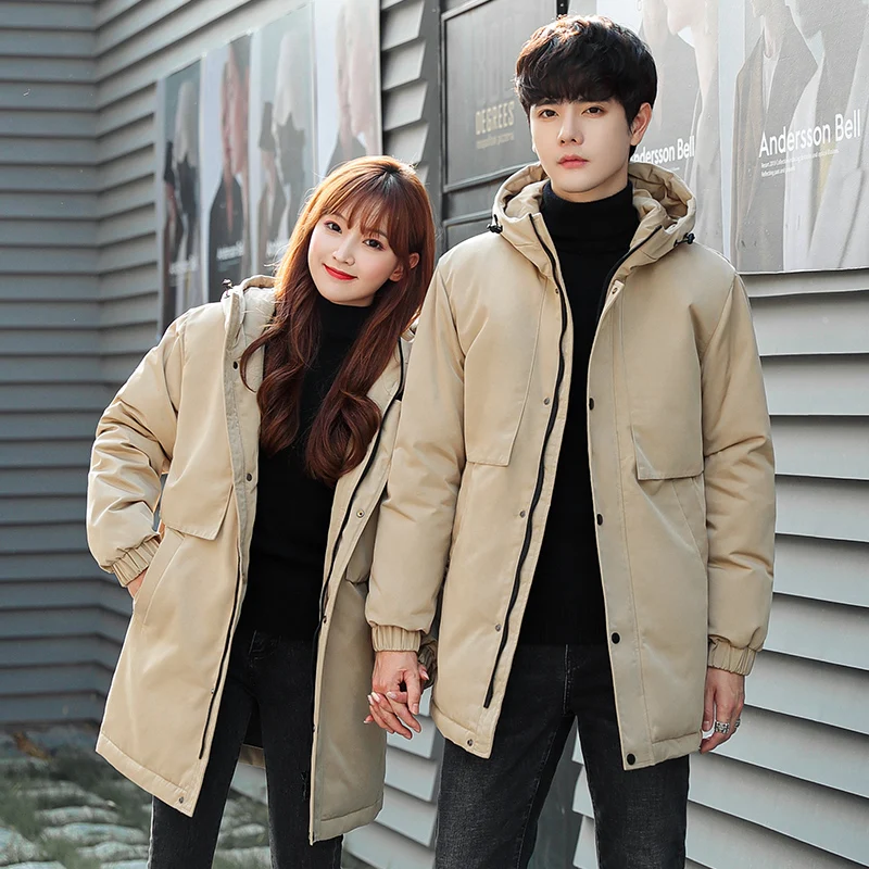 2021 new working white eiderdown leisure youth popular down jacket lovers warm coat men and women simple hats black jacker
