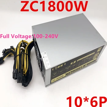 

New PSU For ZhongCheng T9 S9 10*6P 1800W Power Supply ZC1800W