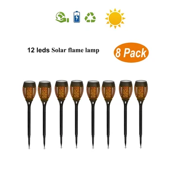 

2-8pcs Solar Light Outdoor Spotlight Lawn Torch Pathway Dancing Landscape Decoration Waterproof Lamp Flickering Flame Garden