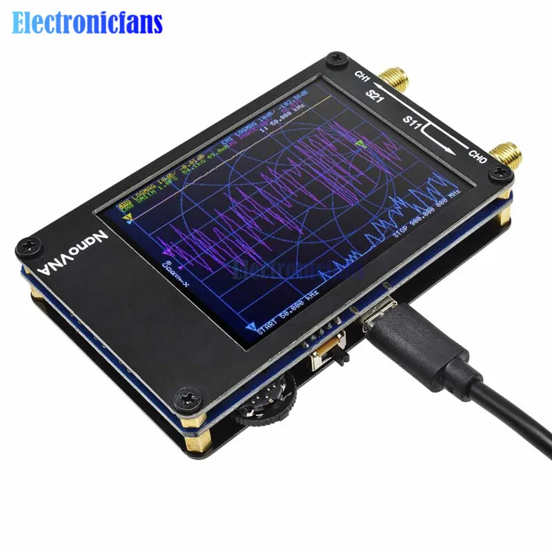 2," дюймовый сенсорный экран 50 кГц-900 МГц NanoVNA вектор сетевой анализатор антенны анализатор коротковолновое MF ВЧ антенна УКВ, СКВ анализатор