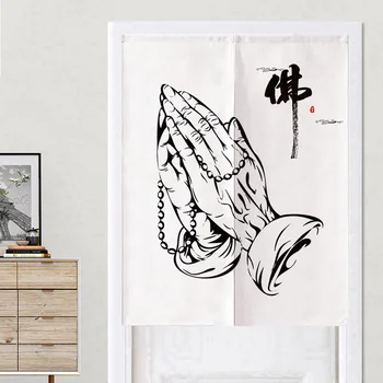 

Chinese Style Door Curtain Partition Zen Buddha Kitchen Half Curtain Bathroom Bedroom Curtain Feng Shui Curtain