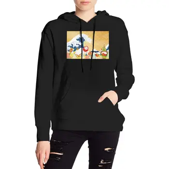 

women hoodie sweatshirts ladies pullovers pocket hooded jacketJapanese New Year Pattern