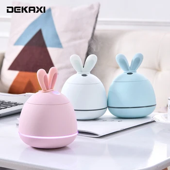 

DEKAXI 200ML Mini Aroma Humidifier With LED Light USB Fan USB Rabbit Air Humidifier Ultrasonic Cool-Mist Adorable for office