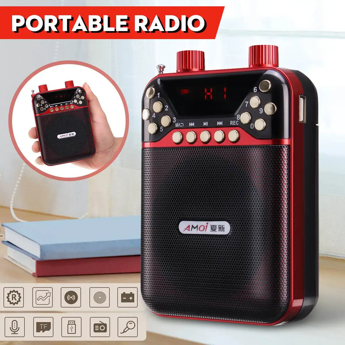 Мини Портативный FM телескопическая антенна радио P ocket коротковолновой приемник динамик большой объем FM радио