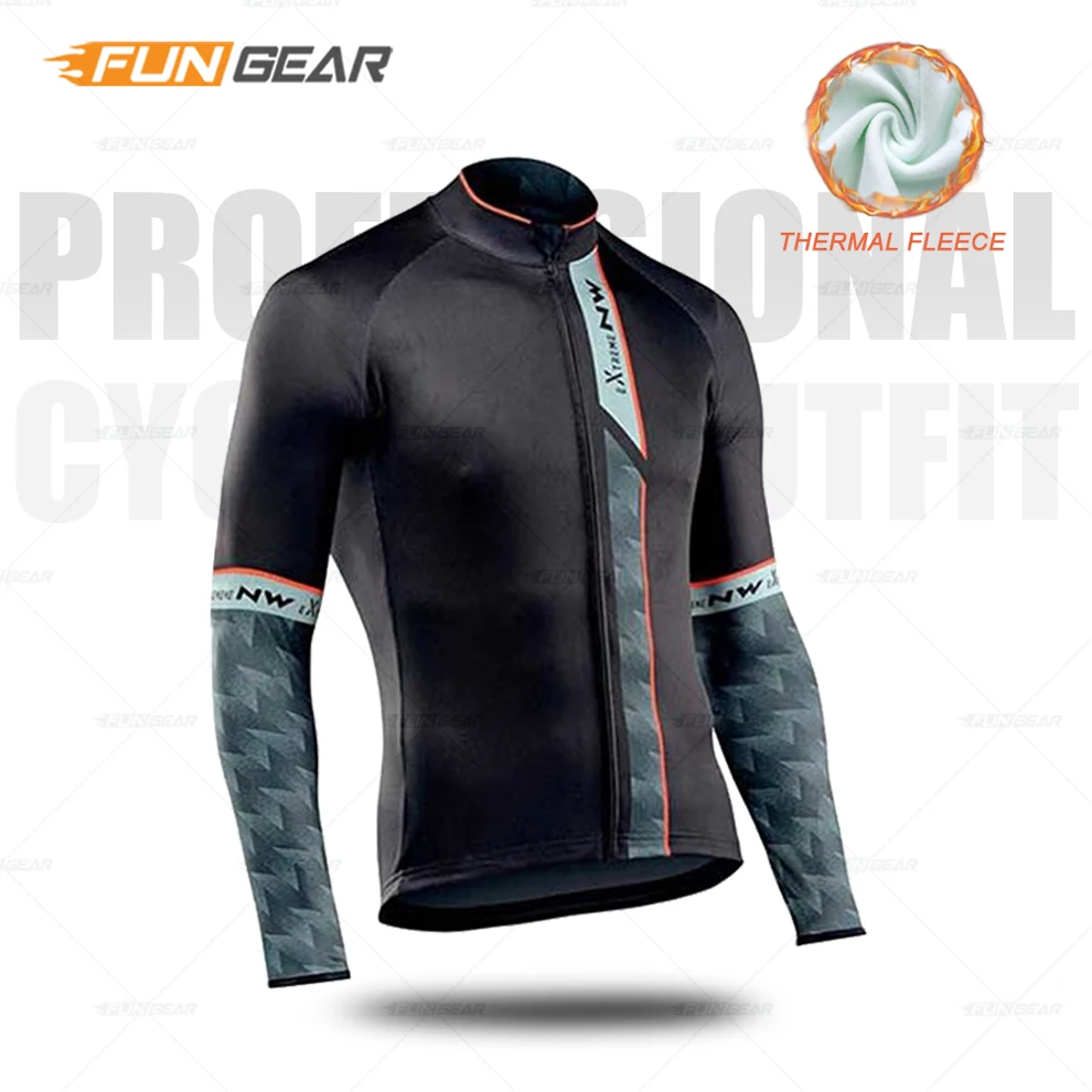 JERSEYS Зимний комплект из Джерси с длинным рукавом, Northwave, одежда для велоспорта, мужская форма для шоссейного велосипеда, NW Cycl, комплект, Теплая Флисовая одежда, комбинезон, штаны, костюм - Цвет: JERSEYS