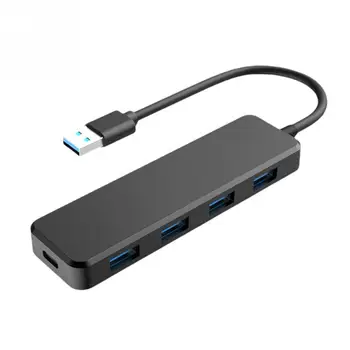 

4 Ports With Extended Cable High Speed Converter USB3.0 Hub Portable Flash Drive ABS Compatibility with for Switch PC Laptop