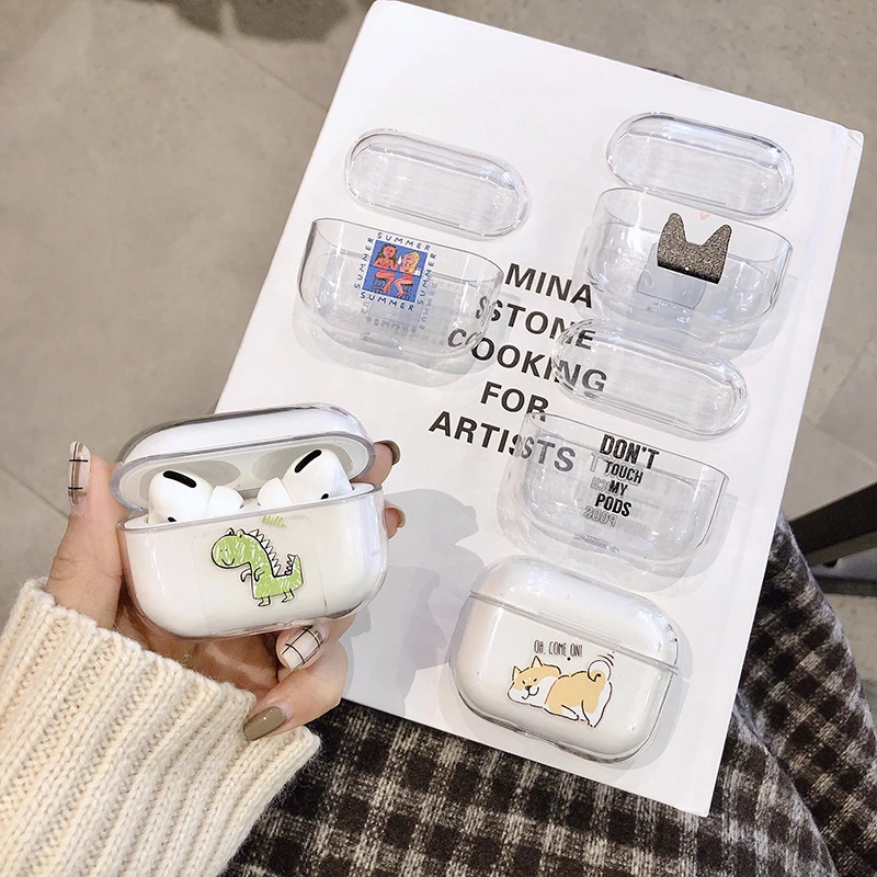 Забавный мультяшный чехол для Apple Airpods Pro, прозрачный жесткий чехол для Airpods 2/1, милый чехол для наушников, зарядная коробка для Airpod