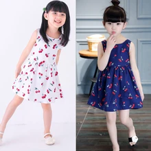 Платье с принтом для маленьких девочек детское платье с героями мультфильмов для детей от 2 до 7 лет, детское платье с единорогом Vestidos, повседневные платья Хлопковые Платья без рукавов