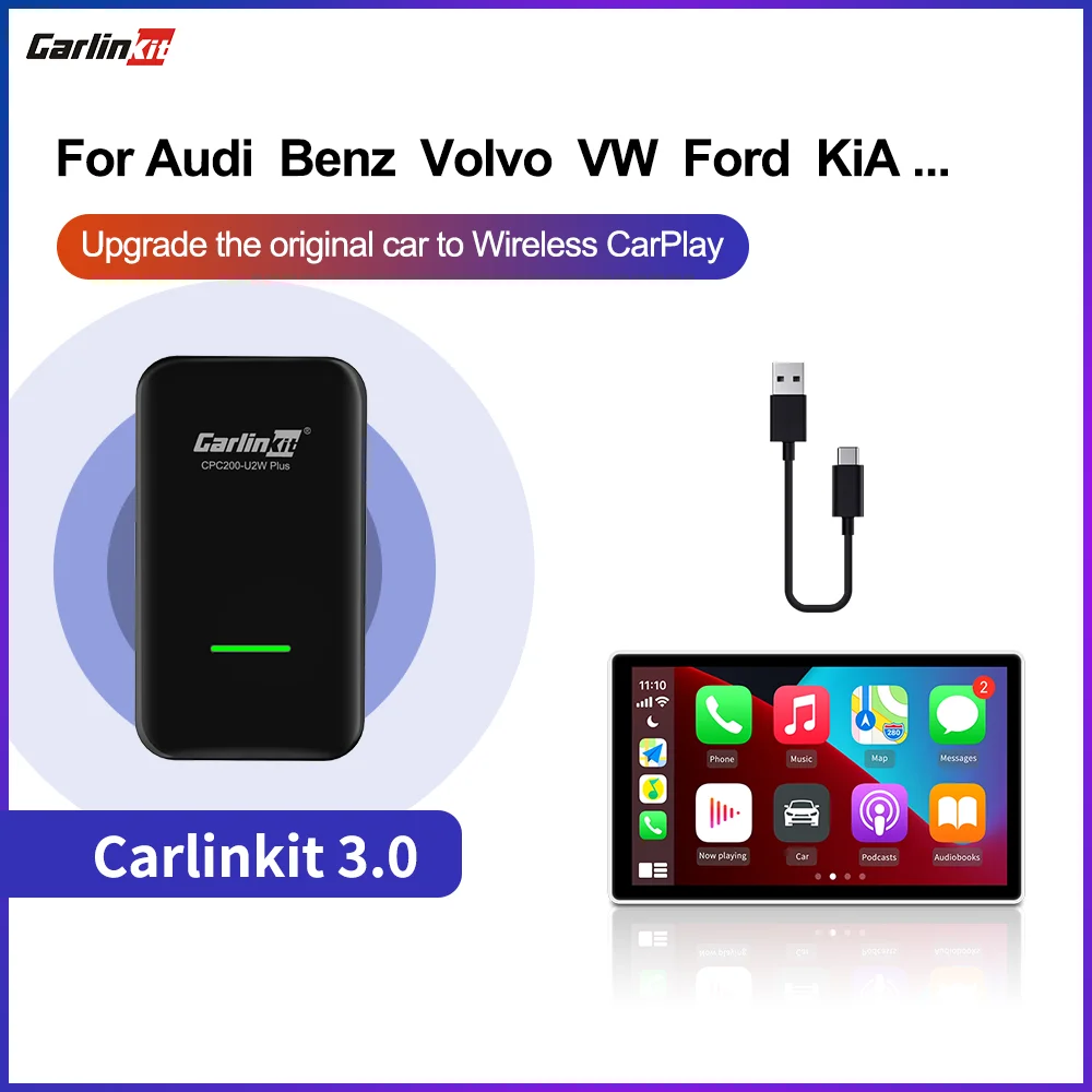 Carlinkit 3 0アップルcarplayワイヤレスドングル活性化剤アウディprosheベンツvwボルボトヨタios 14プラグアンドプレイ 車mp4 Mp5再生 Car Multimedia Player Aliexpress