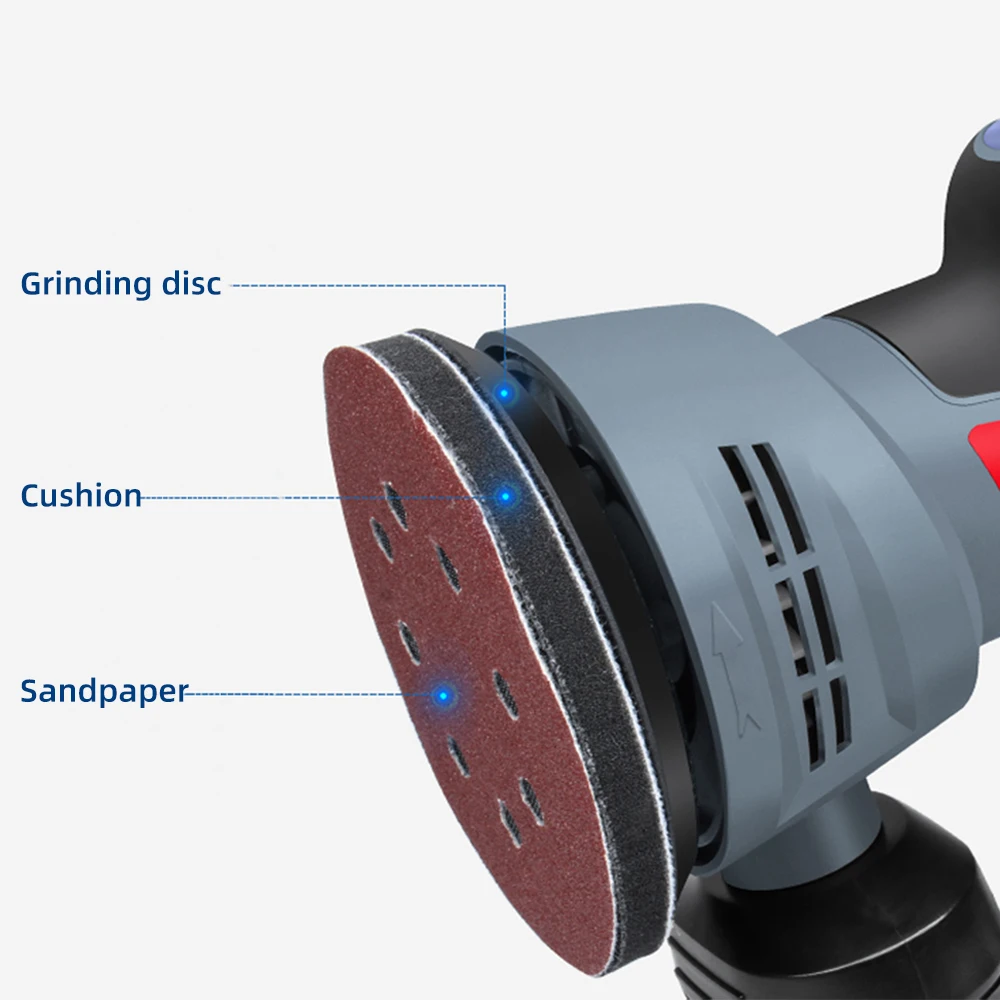 400W Random Orbit Electric Sander Dust Removal Function Design Variable Speed Grinder 125MM Sandpaper electric grinder electric sander
