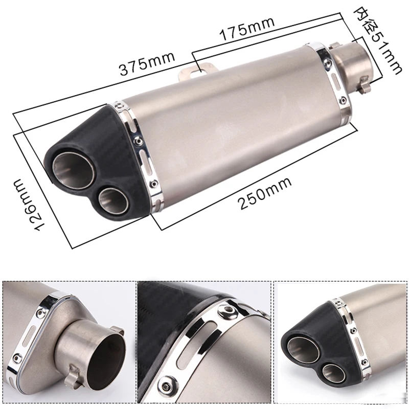 51mm Universal Motorcycle Yoshimura Exhaust Muffler Db Killer For Fz1