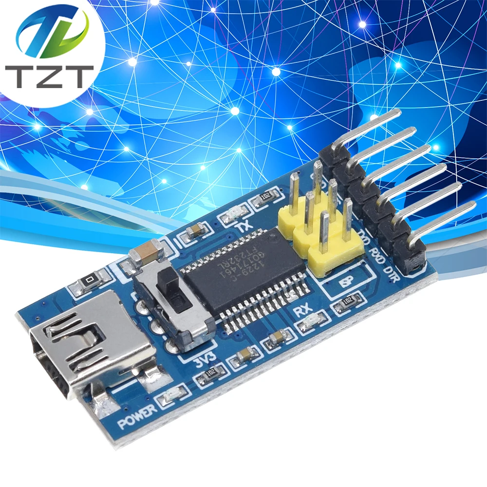 Arduino FTDI FT232RL USB 용 기본 브레이크 아웃 보드 arduino 3.3V 5V FT232 스위치 용 ...