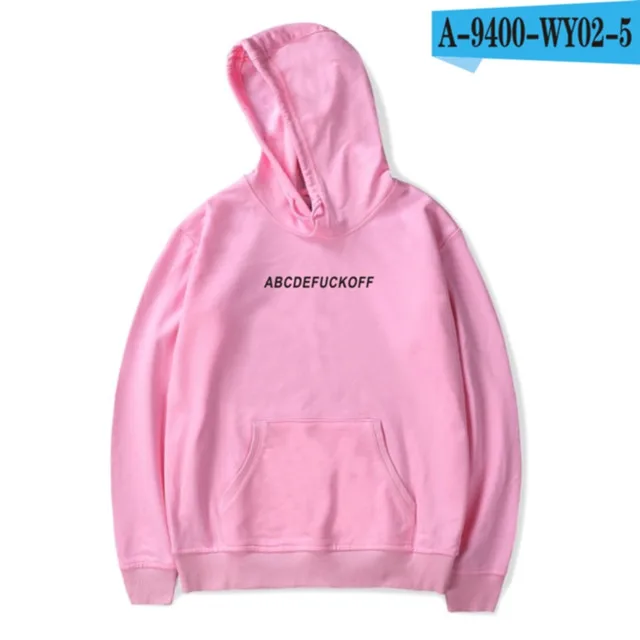 pink ABCDEFUCKOFF толстовки с капюшоном женские Tumblr забавные толстовки с буквенным принтом Джемпер Толстовка с рисунком модная уличная одежда - Цвет: pink