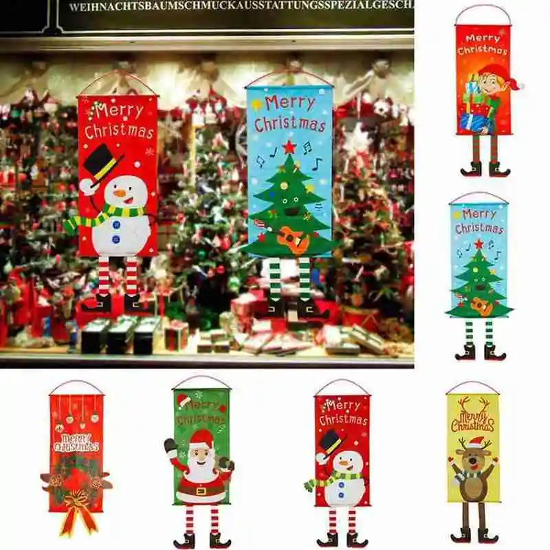 

Merry Christmas Porch Door Banner Hanging Ornament Decoration For Home Xmas Navidad 2020 Happy New Year 2021