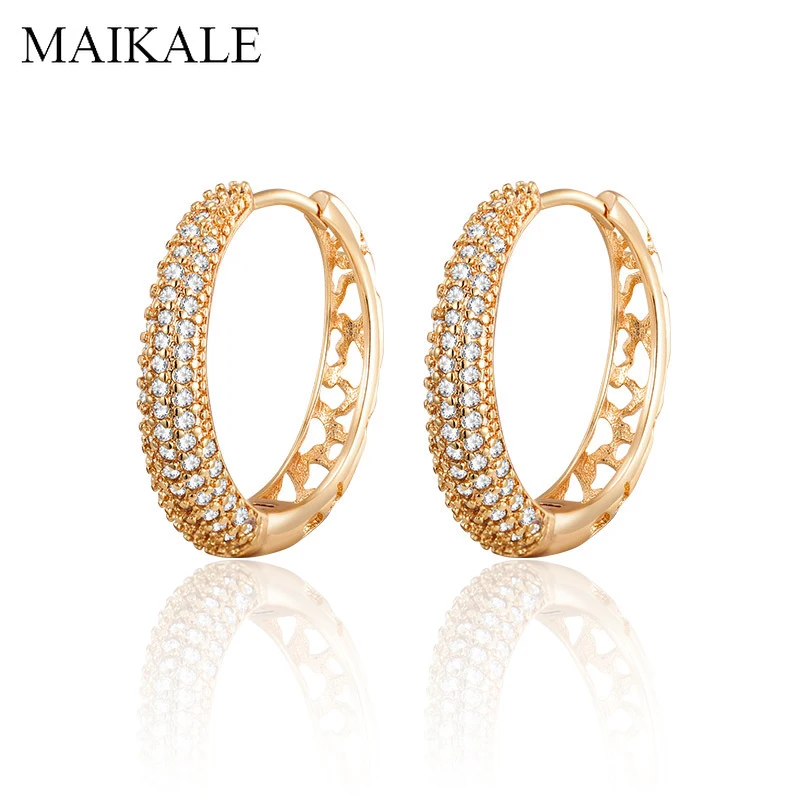 MAIKALE, роскошные серьги-кольца для женщин, пустотелое сердце, золото, серебро, циркон, серьги, большой круг, серьги, корейская мода, ювелирные изделия, подарки