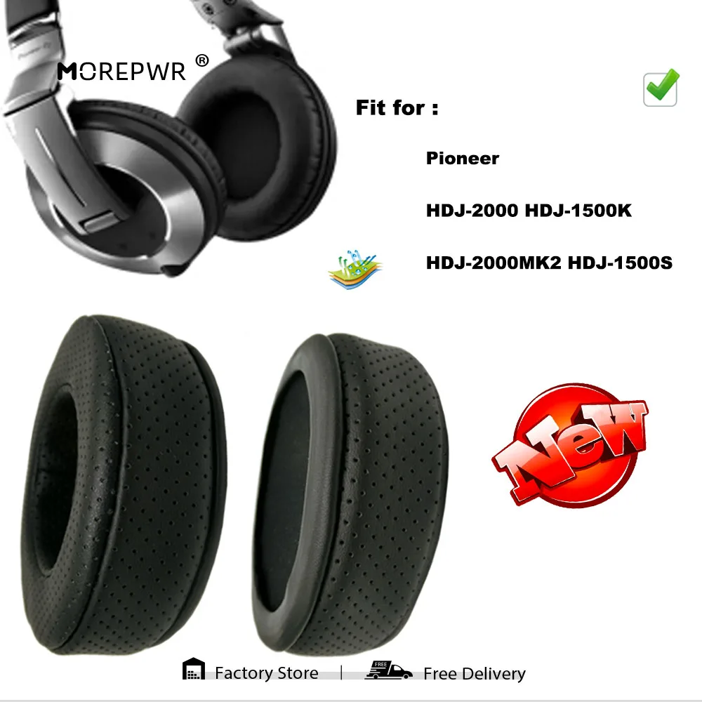 Фото Сменные амбушюры для наушников Pioneer HDJ 2000MK2 2000 1500K 1500S, Кожаная подушка, бархатные наушники №1