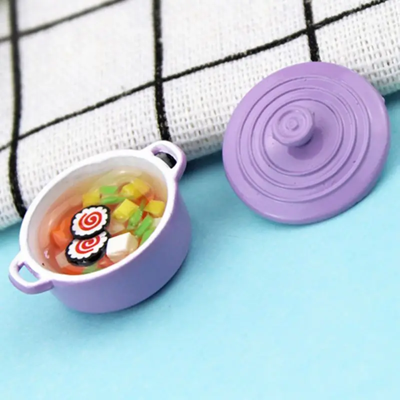 DIY Миниатюрная модель игрушки Моделирование мини цвет миска для супа Кукольный дом украшения